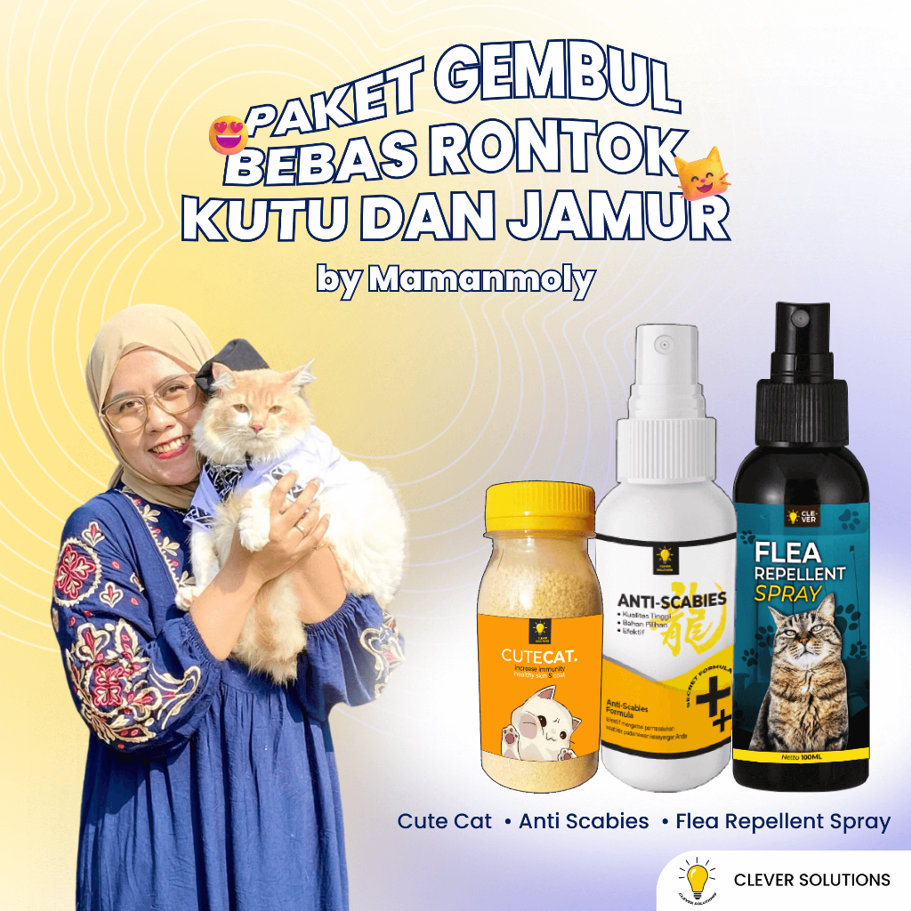 Jual Clever Solutions - Paket Gembul Bebas Rontok dan Jamur (Cute Cat ...