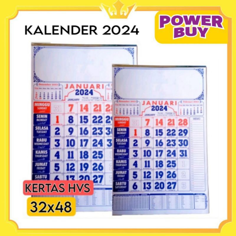 Jual Kalender Dinding Tahun 2024/Kalender Dinding/Kalender Murah ...