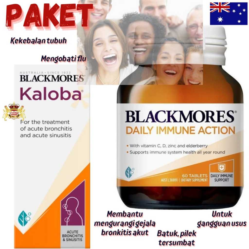 Jual Paket Blackmores Daily Immune Action Vitamin C, D & Zinc 60