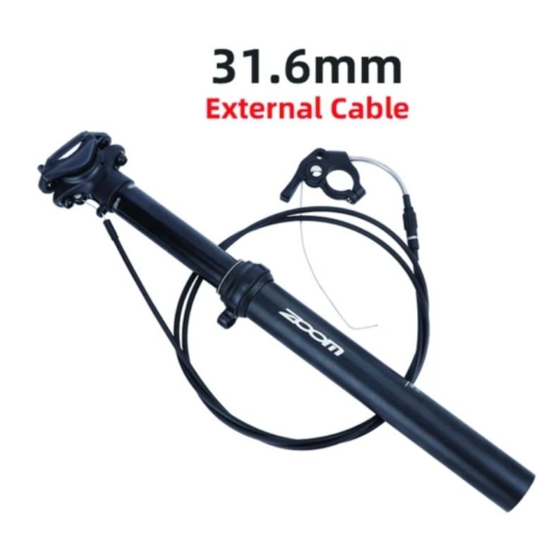 Jual Zoom Seatpost Dropper 31.6mm Remote External Cable Seatpost Sepeda ...