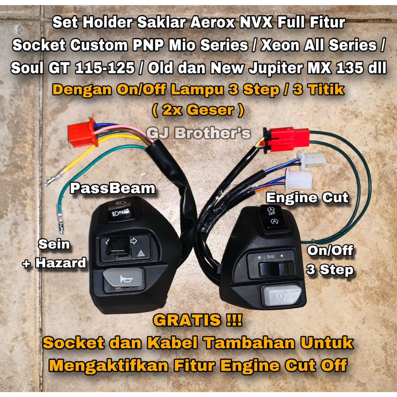 Jual Set Holder Saklar Aerox Nvx Vietnam Variasi Passbeam Pass Beam On Off Lampu