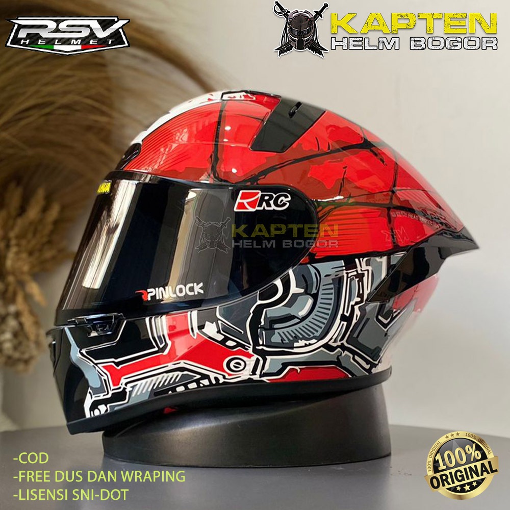 HELM RSV FFS21 MOTIF MEDHEAD PAKET GANTENG VISOR IRIDIUM/HELM FULL FACE RSV  FFS 21 ORIGINAL