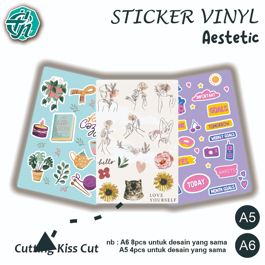 Jual CETAK STIKER VINYL PLUS CUTTING SETENGAH PUTUS KISS CUT STIKER ...