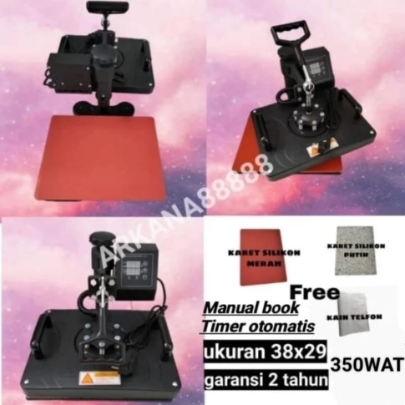 Jual Mesin Press Kaos Ukuran 29x38cm Swing Putar 350wat Shopee Indonesia 5119