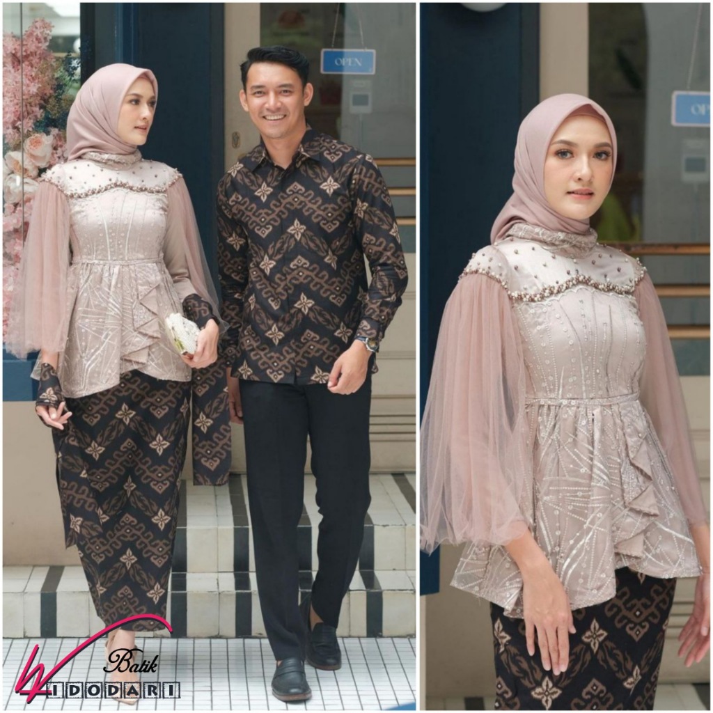 Product image Kebaya Modern Couple Set Kebaya Wisuda Lamaran Tunangan Baju Batik Brukat Kondangan Vanila Series