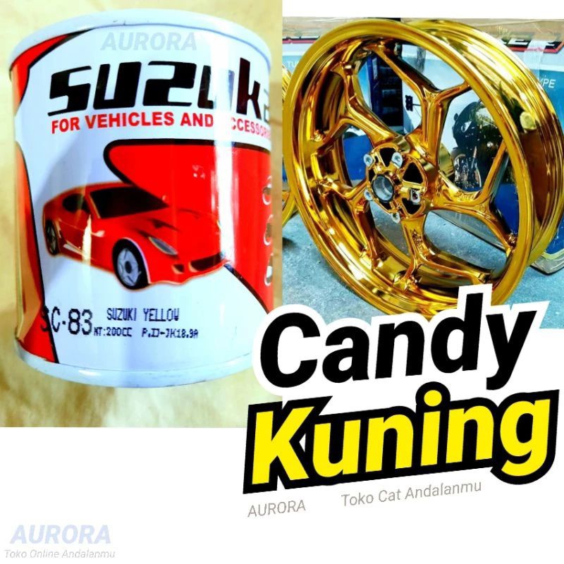 Jual Cat Candy Kuning Suzuka Candytone Yellow 200ml 200cc Seperempat Susuka Cet Candy Tone