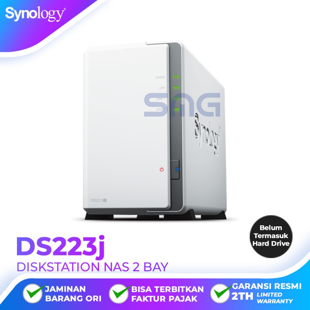 Jual Synology DS223j Diskstation 2-Bay NAS 4-core, 1GB DDR4 | Shopee ...
