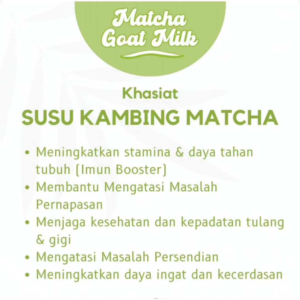 Jual Susu Kambing Etawa Matcha Goat Milk 200 gram herbal pernapasan ...