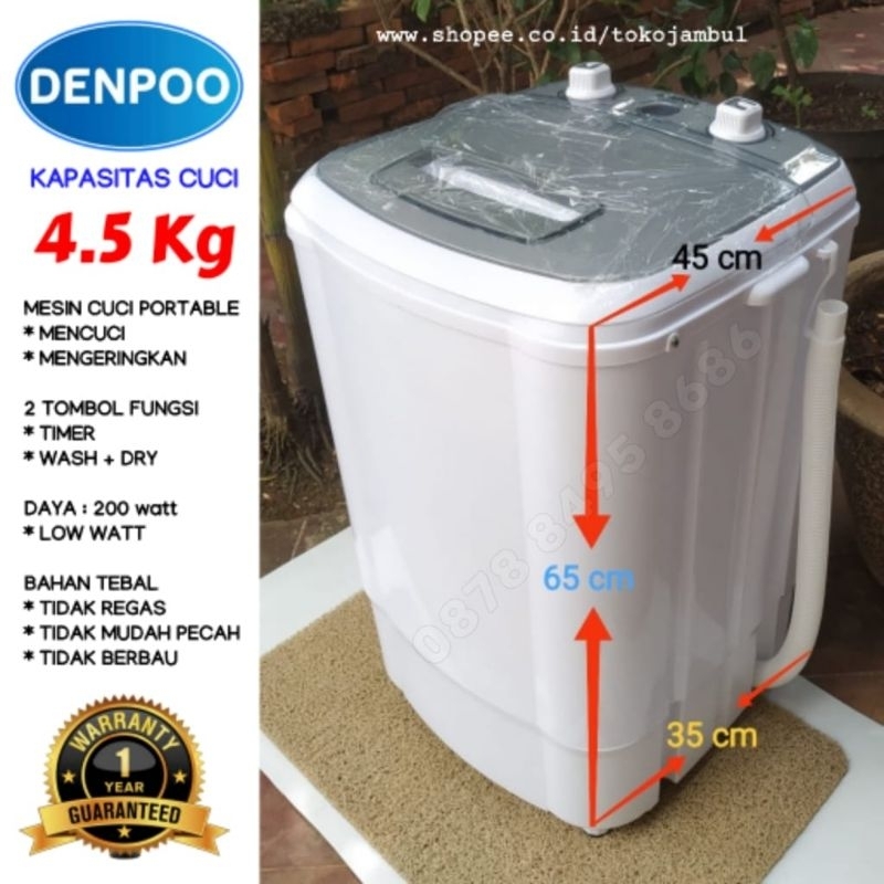 4.5LPortable Washing Machine Mini Washer with Drain Basket