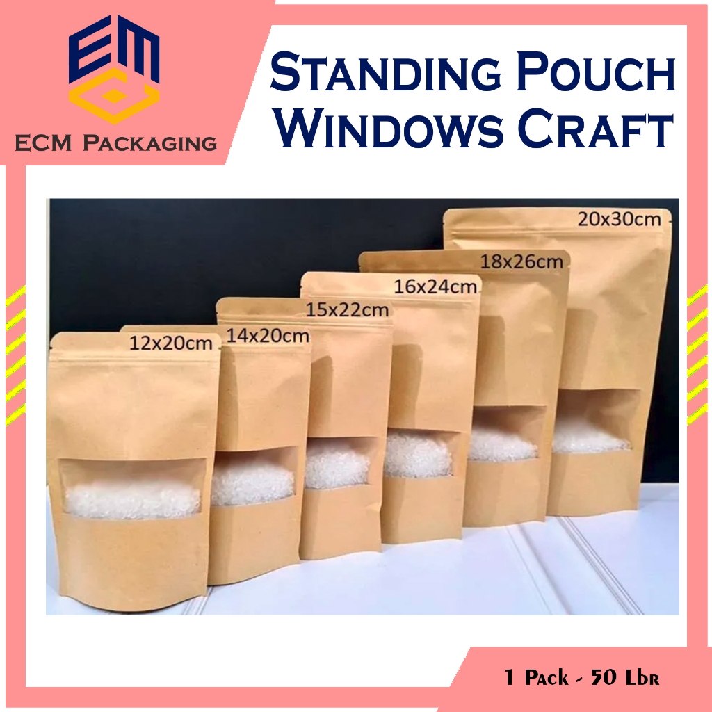 Jual Standing Pouch Windows Craft 12x20 14x20 15x22 16x24 18x26 20x30 ...