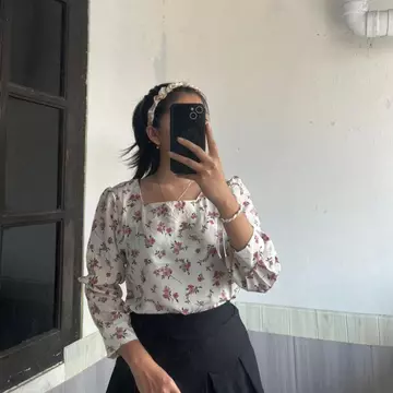 Stevani Margaritha Blouse Floral Premium Korean Blouse