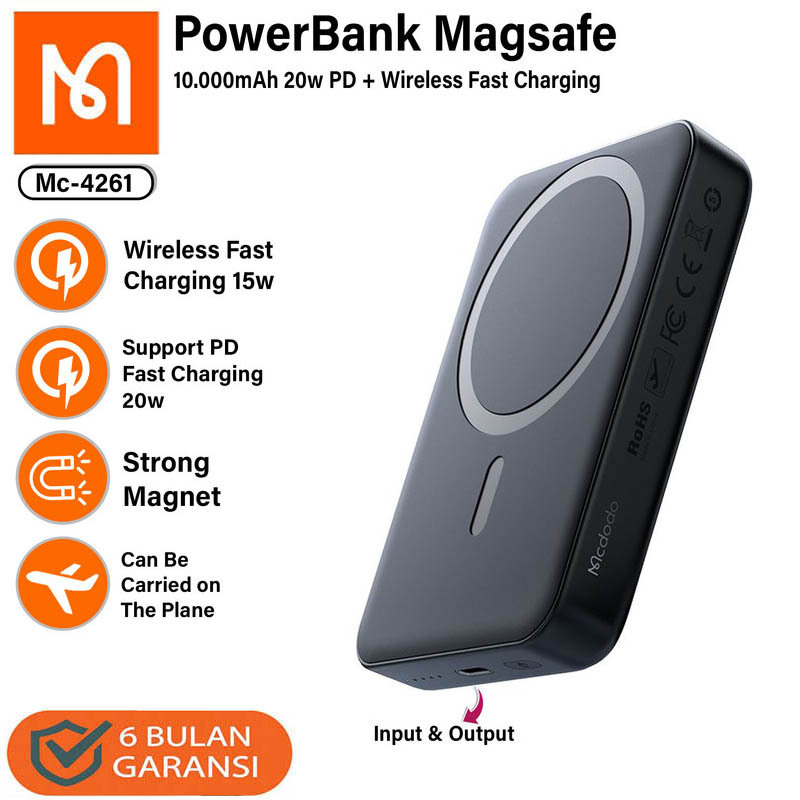 Jual Mcdodo Mc Mag Powerbank Mah W Type C In Out Magnetic Magnet Iphone Wireless