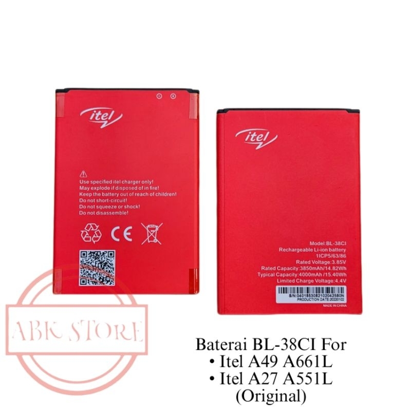 Jual Baterai Battery Itel A49 A661L A27 A551L BL38CI Original