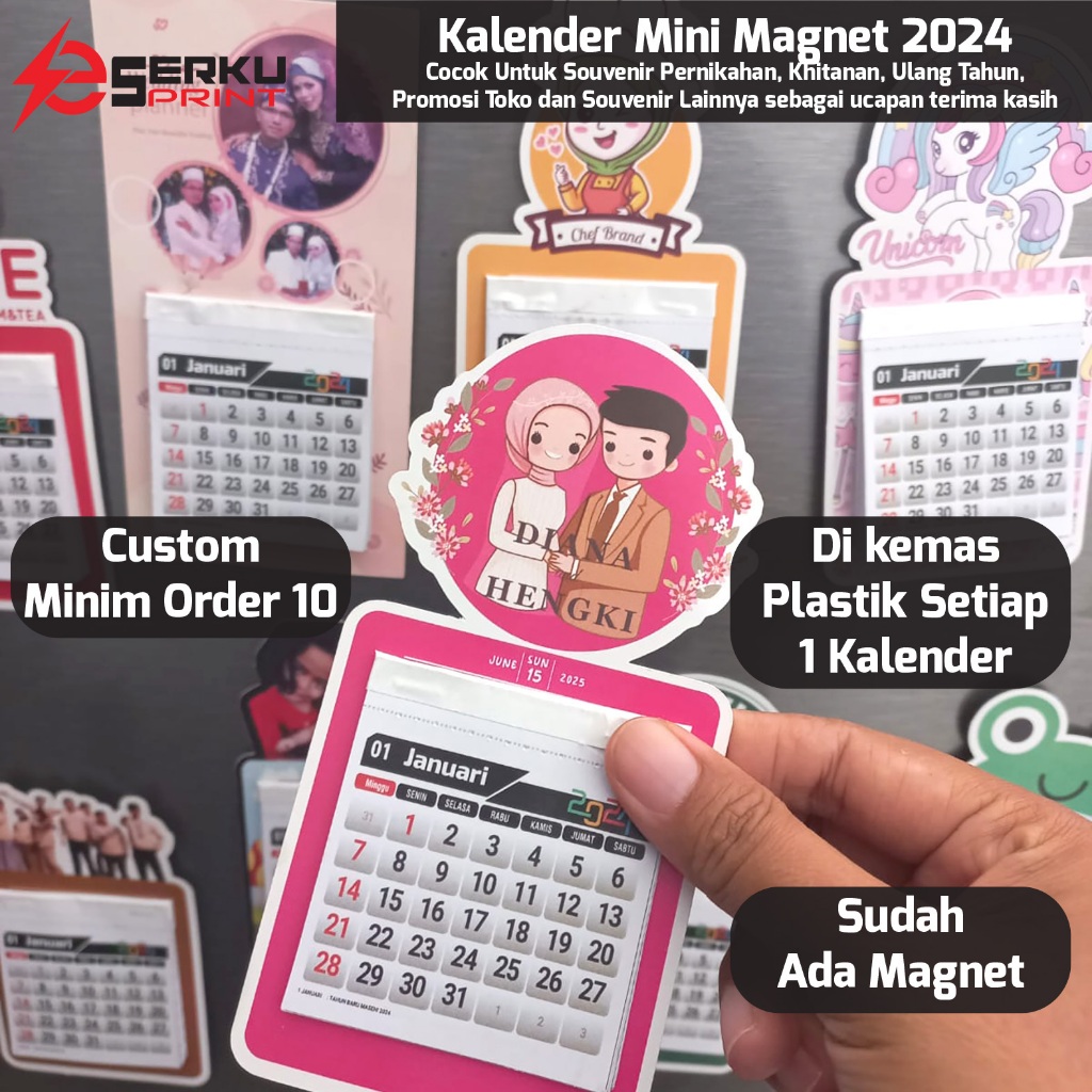 Jual Kalender Mini Magnet Desain Custom Suka-Suka | Shopee Indonesia