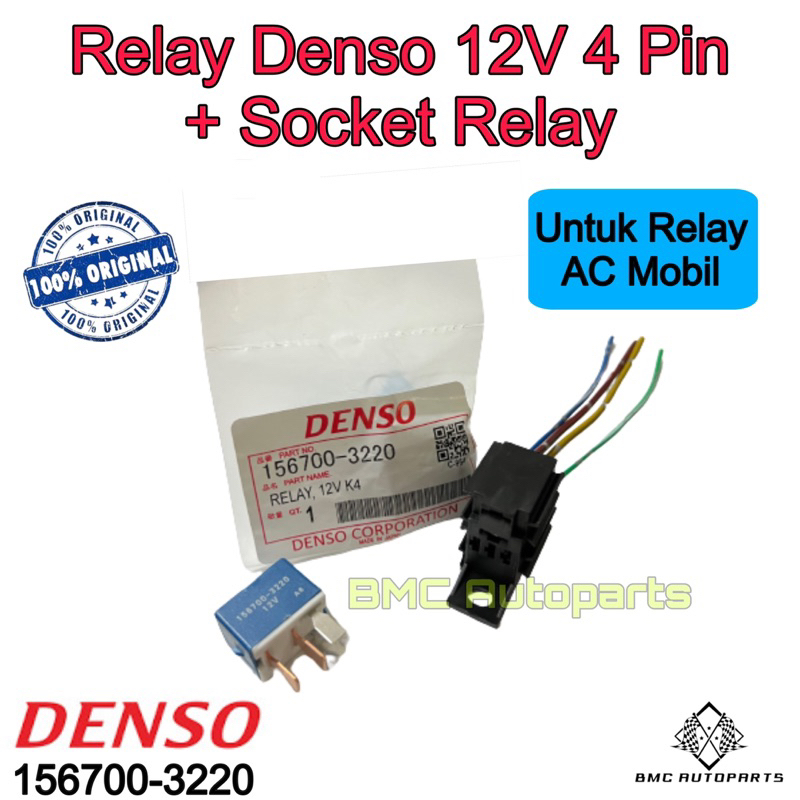 Jual Relay DENSO 4 Pin / Kaki Komplit Socket Relay Mini Untuk AC Mobil 12 Volt Shopee Indonesia