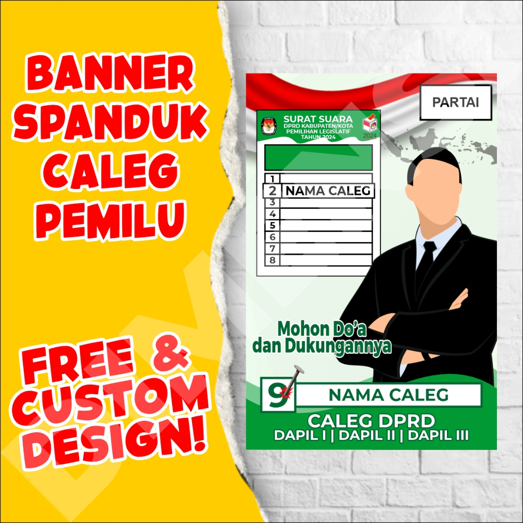 Jual Banner Caleg Pemilu 2024 Banner Caleg Anggota Dewan Cetak