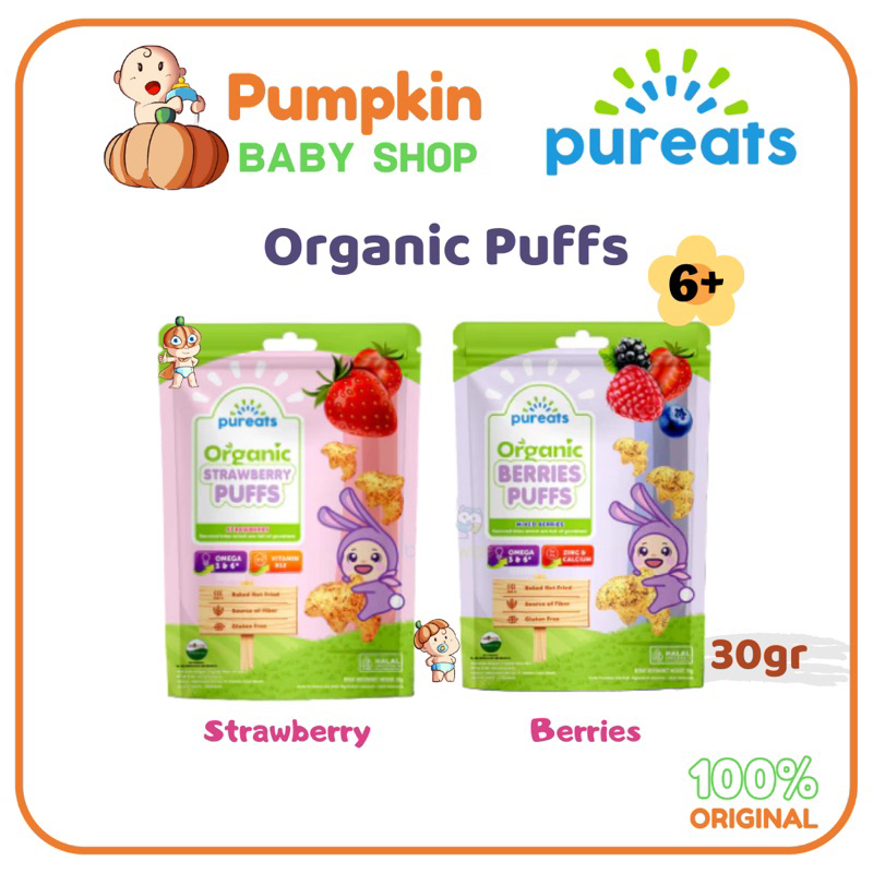 Jual Pureats Organic Puffs 30gr - Snack Buah Bayi anak | Shopee Indonesia