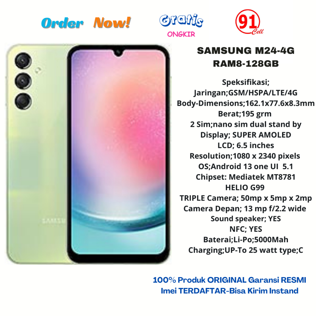 Jual Samsung Galaxy A24-4G -NFC-(ram8/128gb)-LCD Super Amoled garansi ...