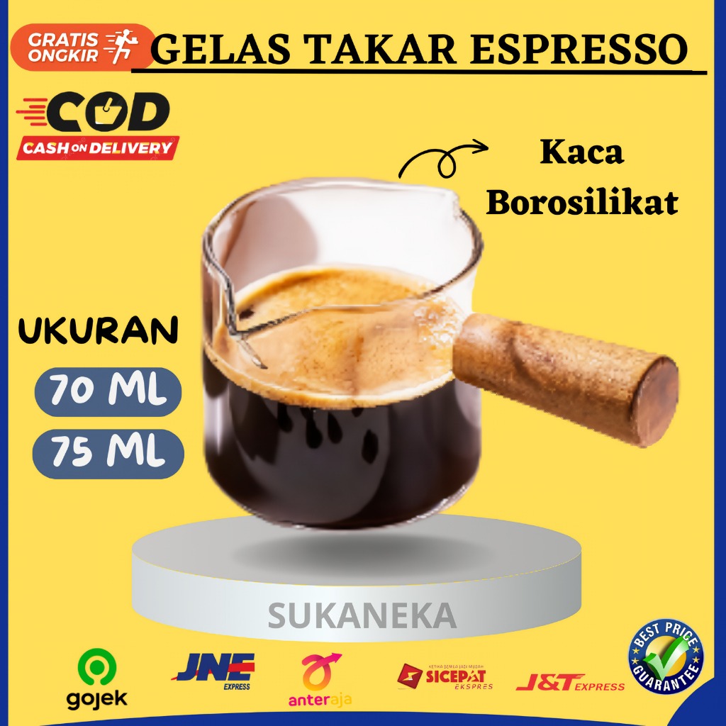 Jual Gelas Ukur Takar Kopi Coffee Espresso Shot Glass Measuring Cup Double Mouth Kaca Espreso 2122