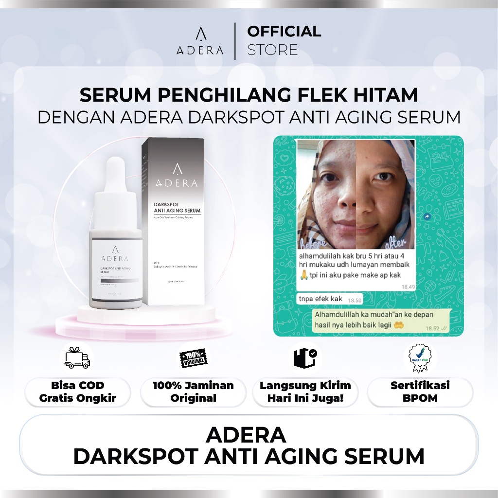 Jual ADERA DARKSPOT SERUM Menghilangkan Flek Hitam, Keriput, Dan Bekas ...