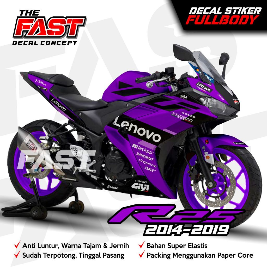 Jual BISA COD Decal Sticker Yamaha R25 Fullbody Ducati Lenovo Decal ...