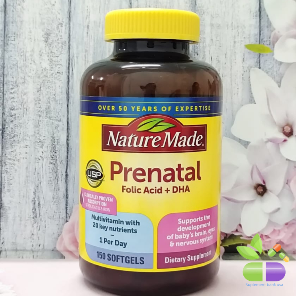 Jual Nature Made Prenatal Multi + DHA 200 mg DHA(150Softgels)untuk