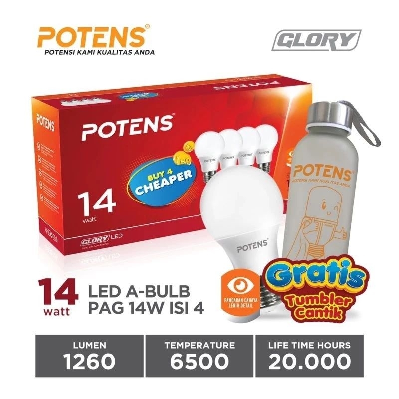 Jual Led Paket Potens 14 Watt Beli 3 Free 1 - Lampu Led Paket Potens ...