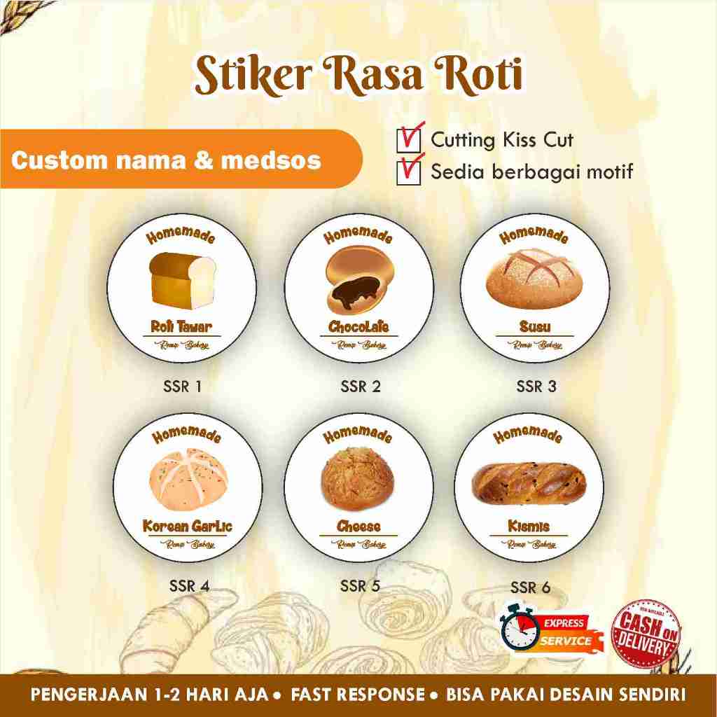 Jual Stiker Cromo Rasa Roti bulat / kemasan makanan / Label minuman ...