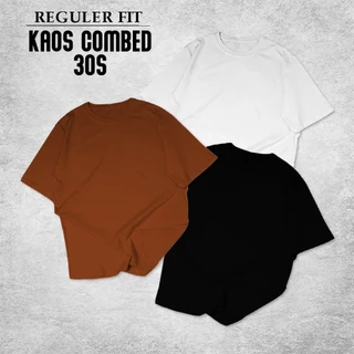 FortKlass Kaos Polos Katun Combed 30S Pria Lengan Pendek T-shirt Cowok Premium Cotton Combed 30S