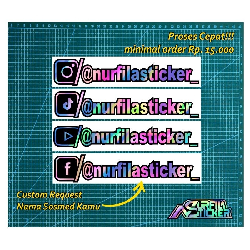 Jual STIKER HOLOGRAM HARTA TAHTA, STIKER NAMA CUSTOM sticker nama ...