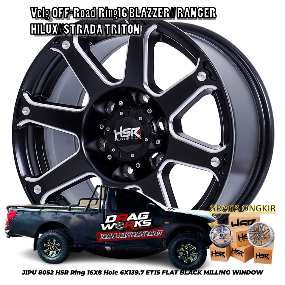 Jual Velg Mobil OFF-ROAD Ring 16 Pelek HSR Jipu R16 Lebar 8 Lubang 6 ...