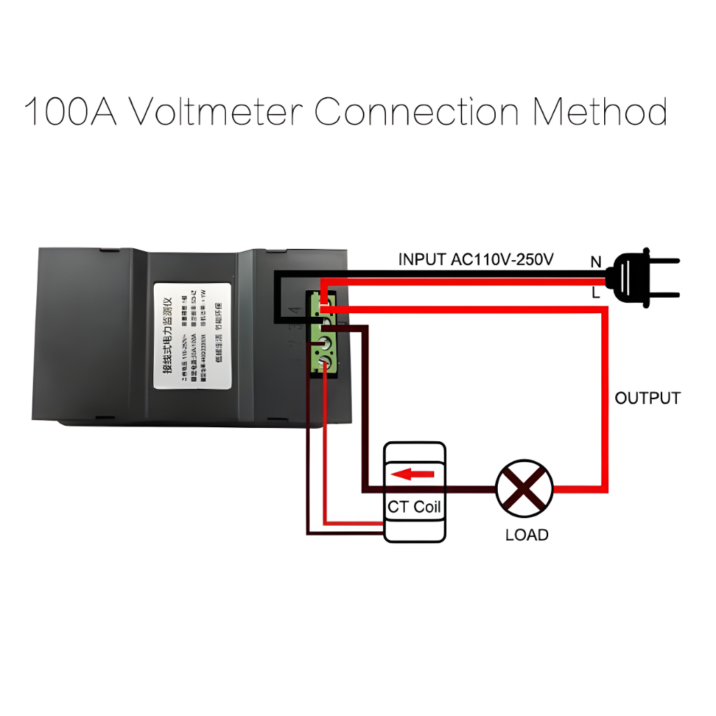 Jual Power Monitor Daya Digital 20A 100A AC 110 220V Watt Volt Ampere ...