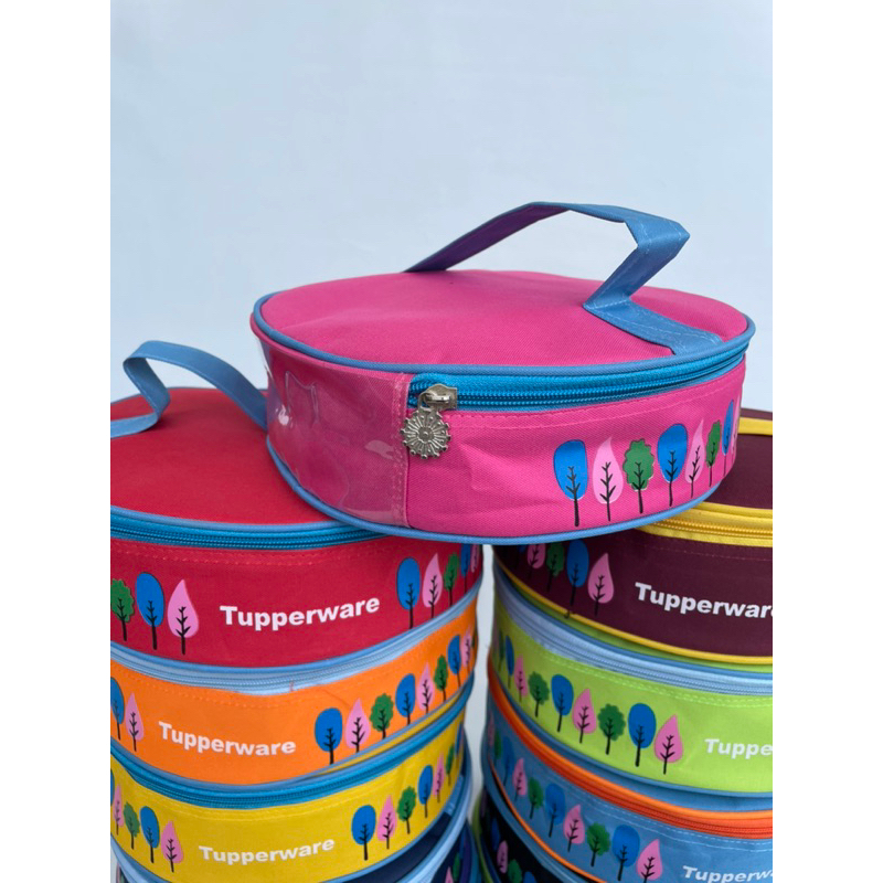 Jual CWL Daun lunch bag Tupperware // Tas bekal bentuk bulat (Hanya Tas ...