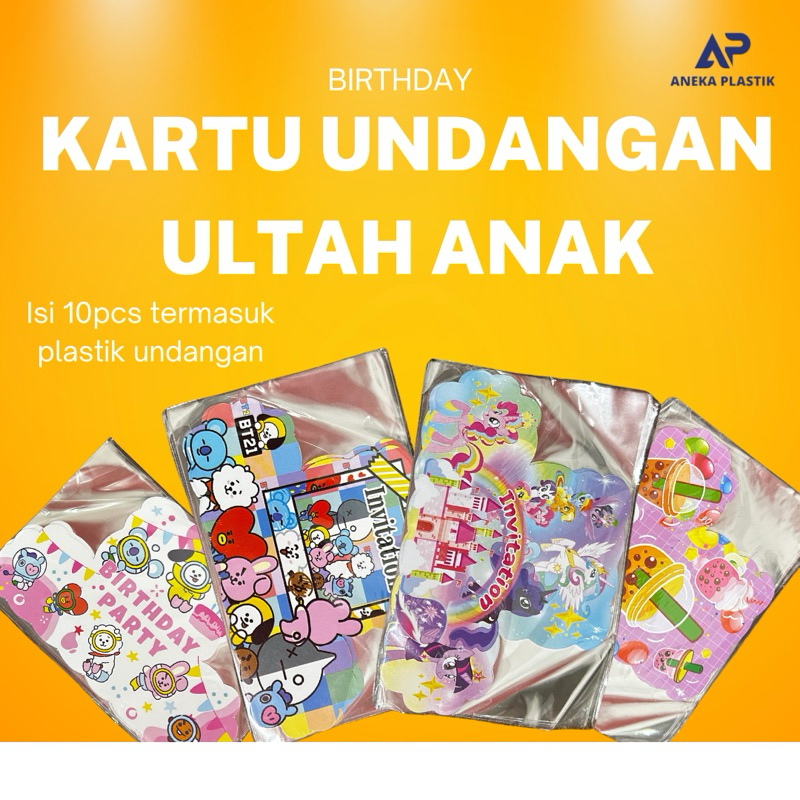 Jual KARTU UNDANGAN ULTAH ANAK INVITATION CARD BIRTHDAY 5lbr | Shopee ...