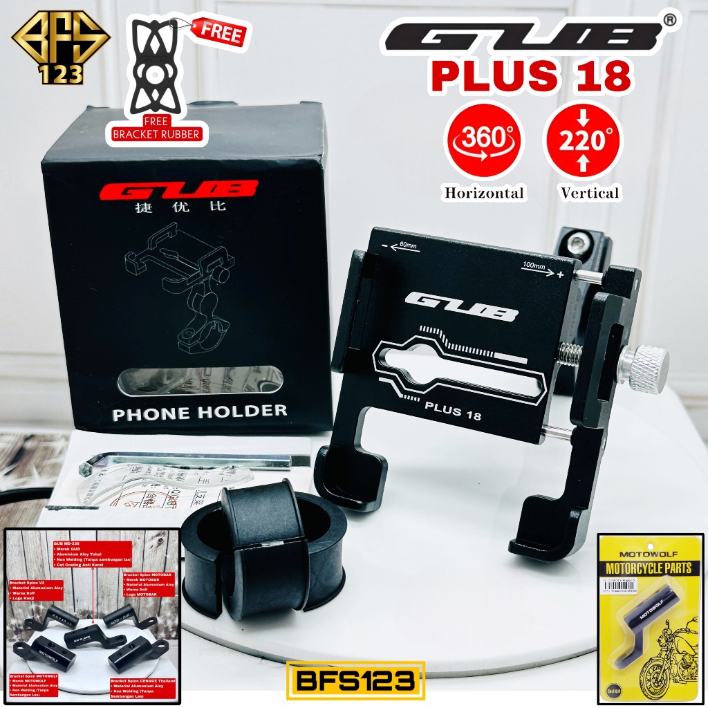 Jual GUB Plus18 Phone Holder Handphone Rotate 360 Up and Down