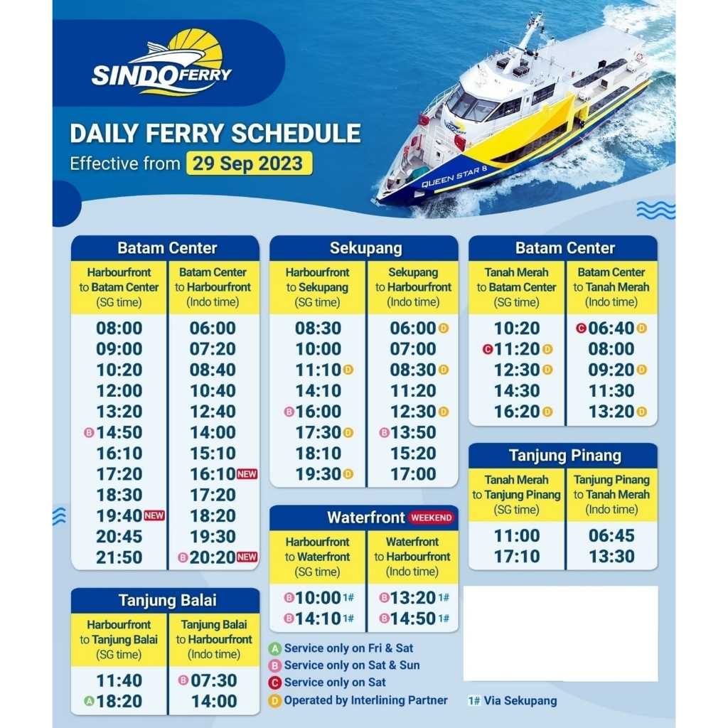 Jual Sindo Ferry Ticket 1way (Termasuk Pajak / Tax) Berangkat dr Spore ...