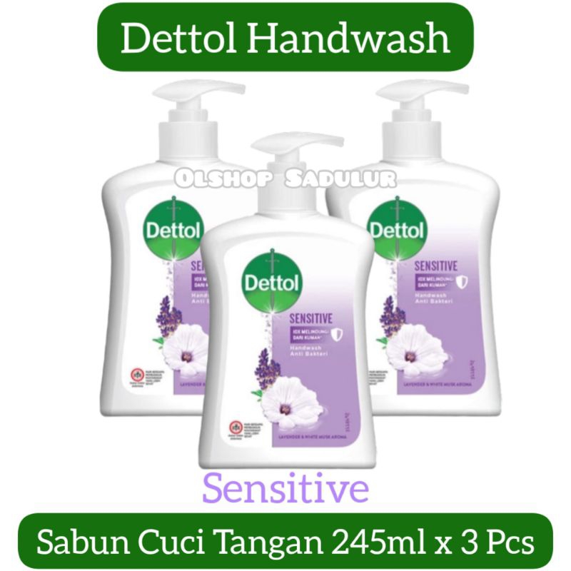Jual Dettol Handwash Sensitive Botol 245ml x 3 Pcs | Shopee Indonesia