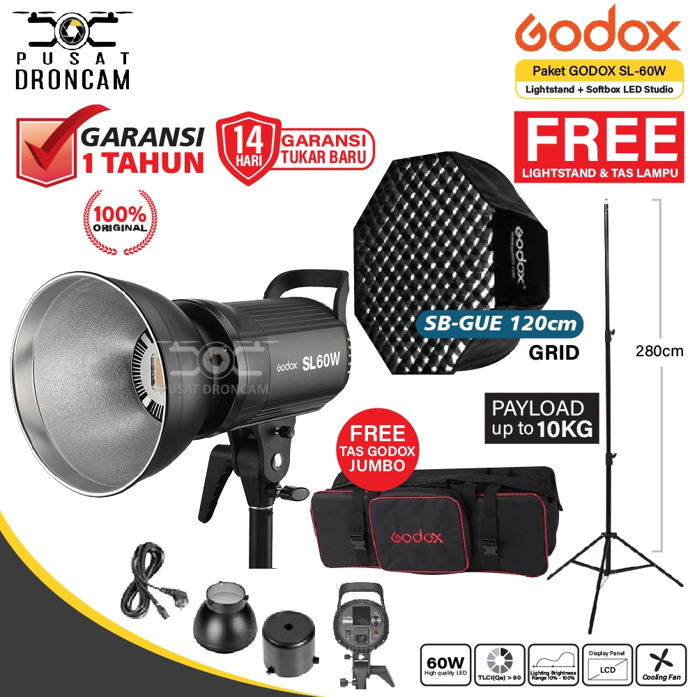 Jual Paket Godox Sl W Sl W Sl W Lightstand Softbox Led