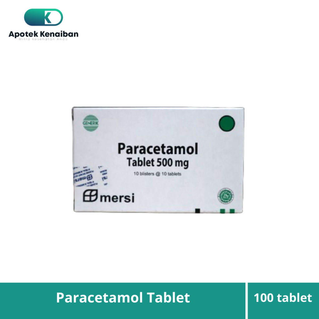 Jual PARACETAMOL TABLET 500 MG MERSIFARMA BOX 100 TABLET / OBAT PENURUN