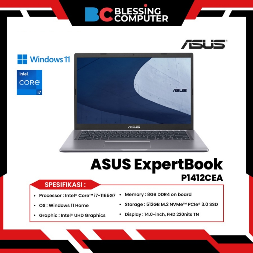 Jual Asus Expertbook P Cea Core I G Gb Gb W Home Slate Grey Shopee Indonesia