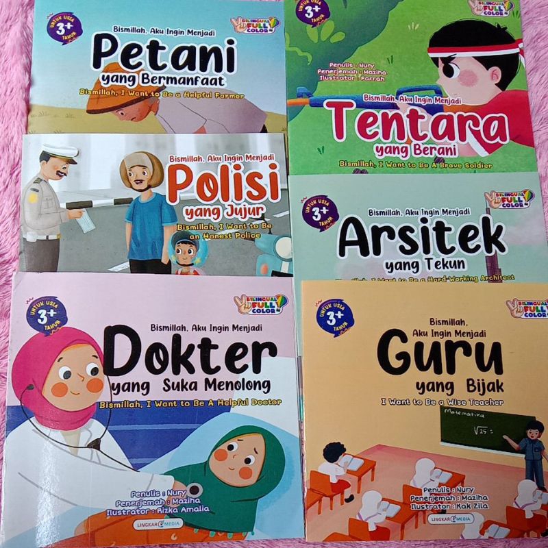 Jual Buku cerita bergambar terbaru seri cita cita full colour bilingual