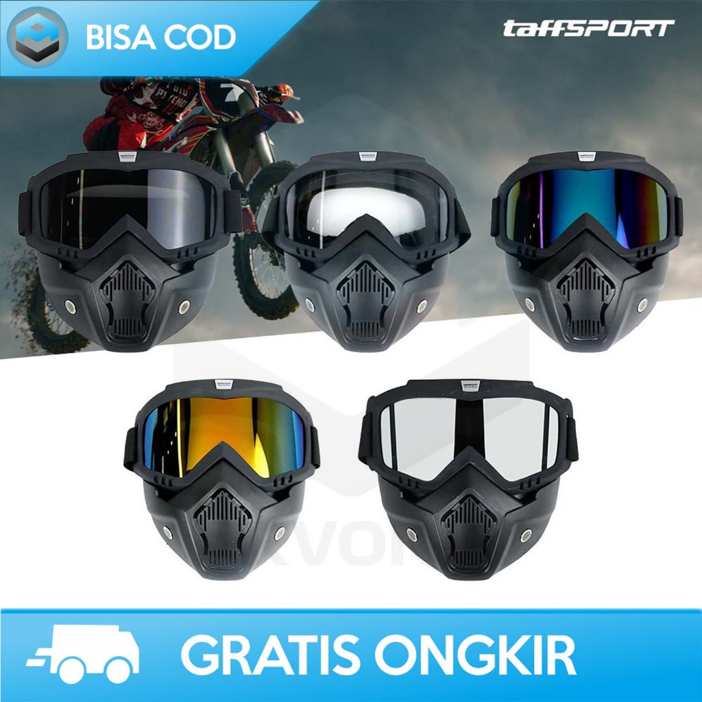 Jual KACAMATA MASKER RETRO GOGGLES MOTOR WINDPROOF MASK FULL FACE ANTI ...