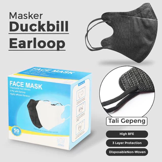 Masker Duckbill Isi 50pcs 3Ply Facemask Earloop Disposable