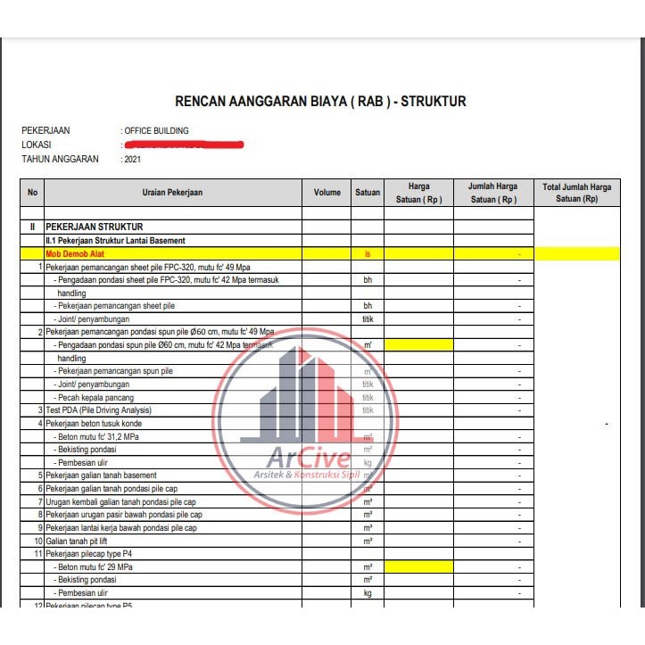 Jual Rencana Anggaran Biaya (RAB)/BoQ Konstruksi Gudang, Rumah, Gedung ...