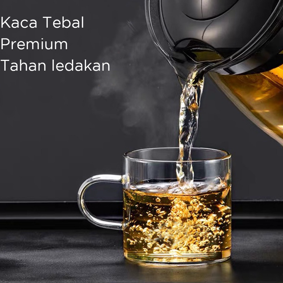 Jual Murah Banget Miniso Official Teko Teh Gelas 900ml Teapot Saringan Kaca Tempat Teh Kopi Air 8326