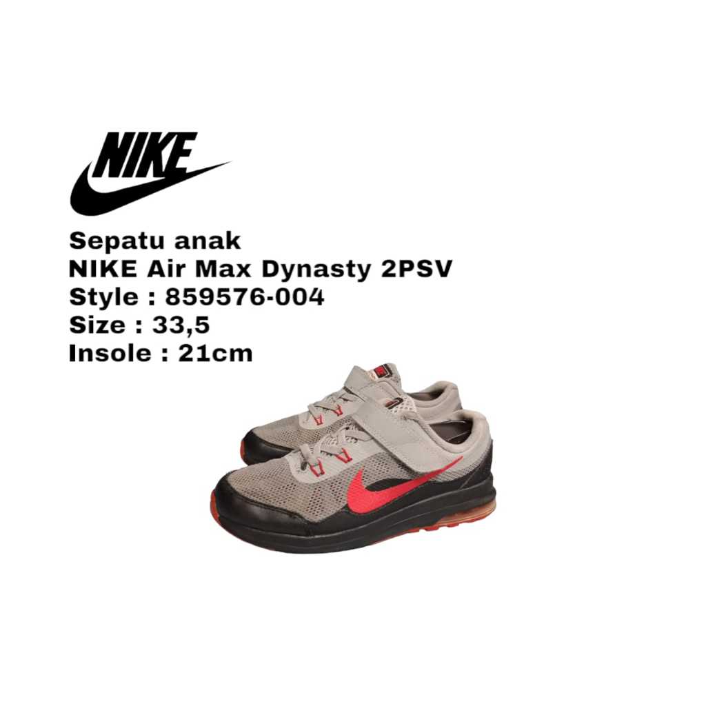 Jual Sepatu Anak Nike 859576-004 Air Max Dynasty 2PSV grey size 33
