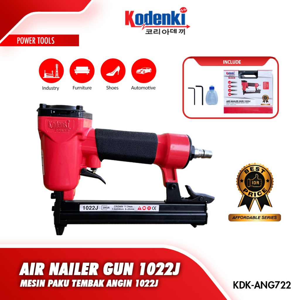 Jual Kodenki J Air Nailer Gun Paku Tembak U Staples Stapler Angin Mesin Shopee Indonesia