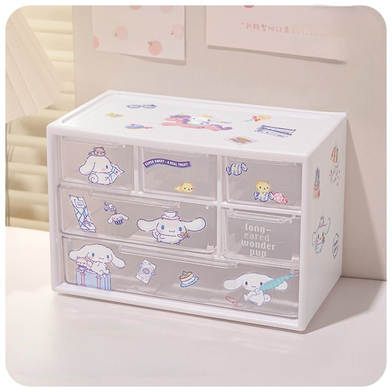 Jual NEW - RK3755 [COD] KOTAK RAK LACI 6 SEKAT SANRIO FREE STICKER ...