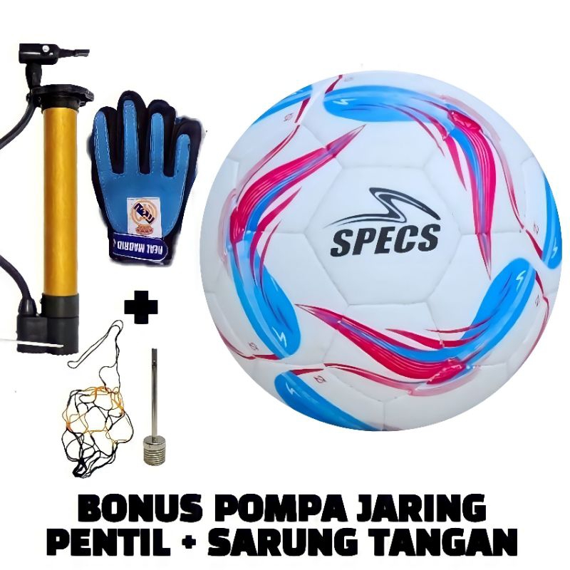 Jual Bola Sepak Bola Kaki Dewasa Size 5 Specs Palapa Bahan Berkualitas Bonus Sarung Tangan