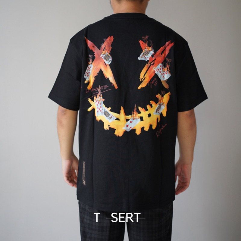 Jual RIC Ricky Is Clown Burning Card Black Tee ( 100% Authentic ...